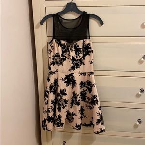 Pink and Black Floral Dress